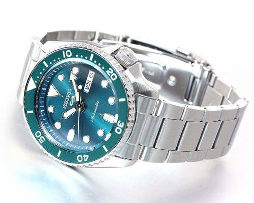 Seiko 5 Sports Automatic Green Dial Silver Steel Strap Watch For Men - SRPD61K1 - Image 9
